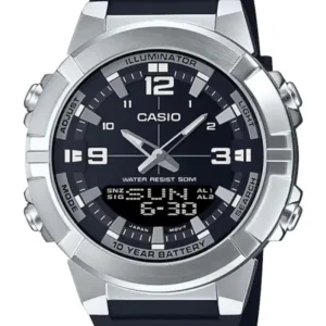 CASIO Men's Analog-Digital Black Dial Watch - AMW-870-1AVDF